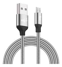 Cabo Micro USB Blindado Inox Conector Em Alumínio Sincronização/Recarga 1M INX510SL Prata ELG