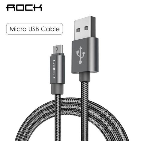 Cabo Rock Dados e Carregador Metal & Nylon Micro USB 100cm