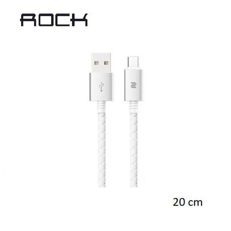 Cabo Rock Space Metal&Couro Micro USB 20cm Com LED Notificação